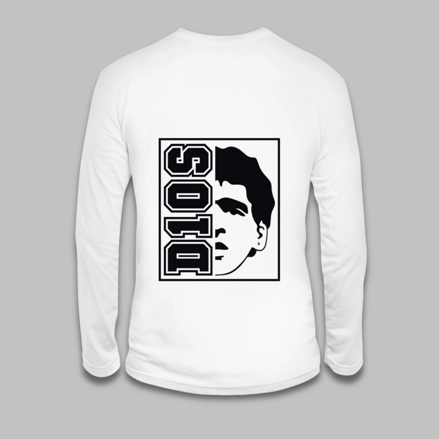 Dios Maradona Icon Long Sleeve Tee (Black and White Edition)