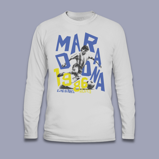 Iconic Moments El Pibe de Oro '86 Long Sleeve Tee (Mono Chrome Edition)