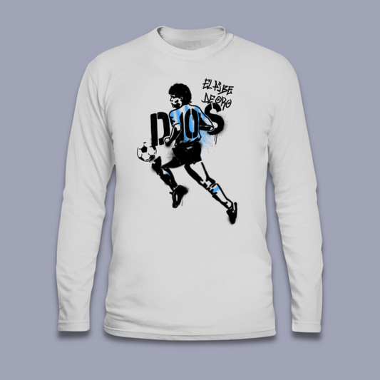 Maradona Dios de Futbol Long Sleeve Tee