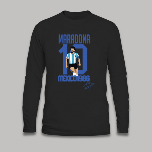 Maradona Mexico '86 Retro Long Sleeve Tee